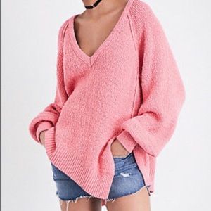 Free People West Coast Asymmetrical
Knit V Neck Pullover Sweater